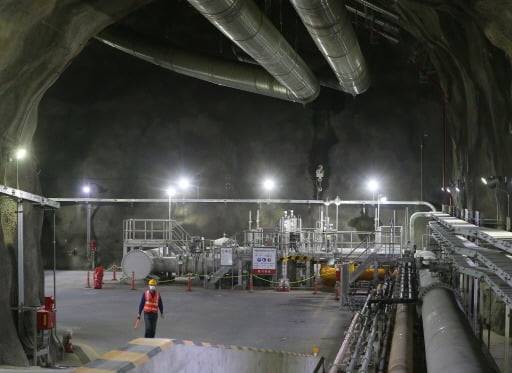 울산시 울주군 온산읍 한국석유공사 울산지사에 준공된 '울산 석유비축기지' 내부. 사진=연합뉴스