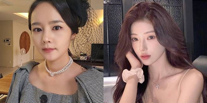 한가인(왼쪽)과 백설. 한가인‧백설 인스타그램 캡처