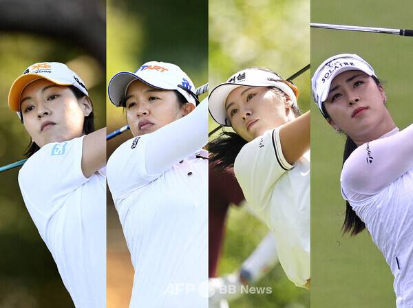 2026년 미국여자프로골프(LPGA) 투어 포티넷 파운더스컵에 출전한 전인지, 김세영, 이정은6, 윤이나 프로. 사진제공=ⓒAFPBBNews = News1 (사진을 무단으로 사용하지 마십시오.)