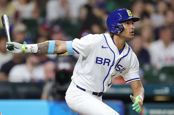 브라질 외야수 루카스 라미레즈. 그는 아버지가 도미니카공화국 출생이지만, 어머니가 브라질 상파울루 출생이기 때문에 이번 대회에 브라질 대표팀으로 출전할 수 있었다. AFP=연합뉴스