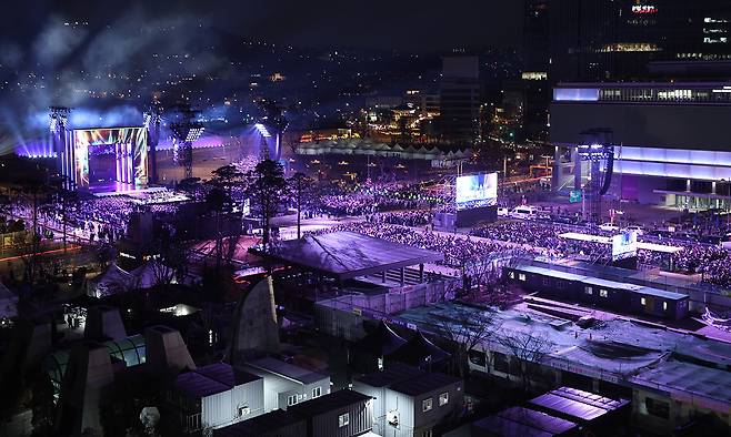 21일 서울 종로구 광화문광장에서 BTS 컴백 라이브: 아리랑'(BTS THE COMEBACK LIVE | ARIRANG)이 열리고 있다. 사진공동취재단