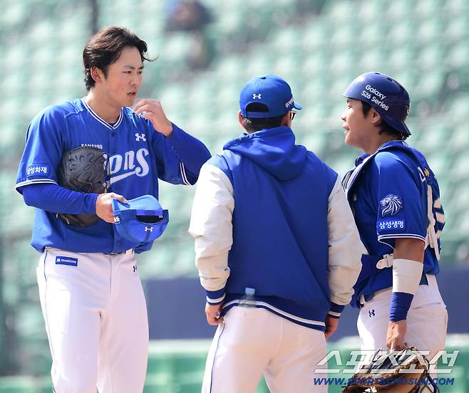 17일 인천 SSG랜더스필드에서 열린 KBO리그 SSG와 삼성의 경기. 2회 등판 2실점을 허용한 삼성 미야지. 인천=송정헌 기자songs@sportschosun.com/2026.03.17/