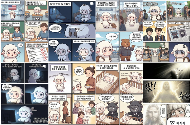 전우원씨의 웹툰. ‘몽글이’라는 캐릭터를 통해 어린 시절 가족사와 유학 시절의 경험을 담아내고 있다.