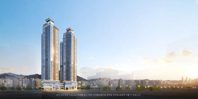 경남 창원시 성산구에 들어설 ‘창원자이 더 스카이’ 조감도. GS건설 제공
