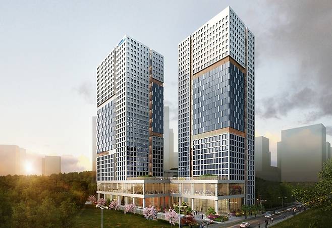 다원시스가 결국 상장폐지 위기까지 직면하게 됐다. 사진은 다원시스의 과천 신사옥 조감도로, 다원시스는 납품 지연 문제 속에 신사옥 건립에 나서 비판에 휩싸인 바 있다. / 다원시스