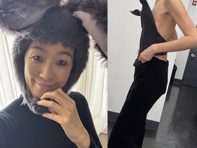 홍진경이 마른 몸매 탓에 드레스가 헐렁거리는 모습을 보였다. / 홍진경 소셜미디어