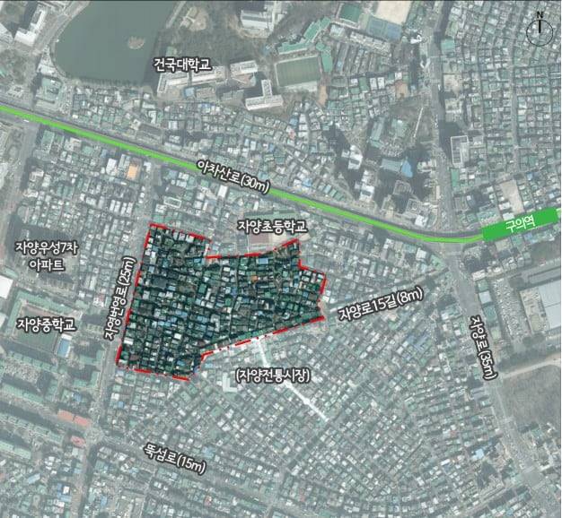 광진구 자양1동 위치도 / 자료 = 서울시