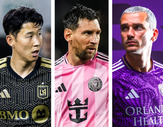 손흥민(왼쪽부터), 리오넬 메시, 앙투안 그리즈만. ESPN Deportes