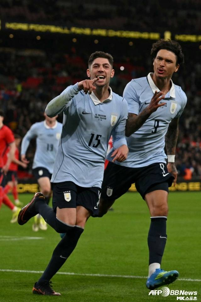 발베르데는 우루과이를 구원하는 멋진 동점 페널티킥을 성공시켰다. 사진(런던 영국)=AFPBBNews=News1