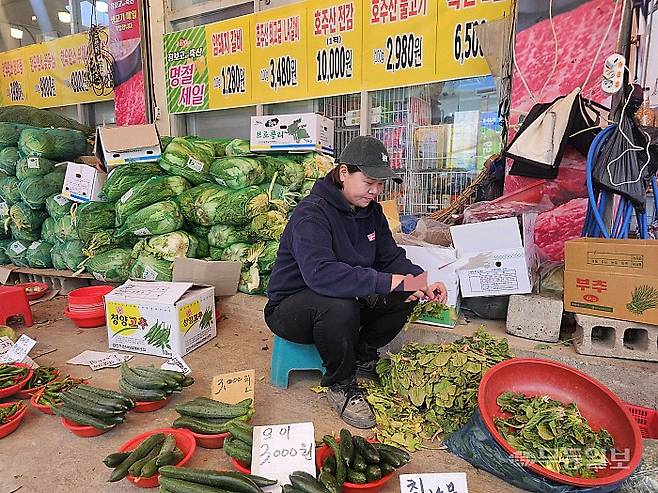 말바우시장 입구에서 채소류를 파는 박성숙(40) 씨는 “일단 통합시장 후보군을 더 알고 싶고, 전남광주가 합쳐지는 데 대해 구체적으로 알 수 있으면 좋겠다”고 말했다.최류빈기자 rubi@mdilbo.com