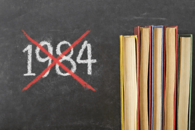 영국 한 중학교에서 조지 오웰의 '1984'를 금서로 지정했다.(이미지 출처=클립아트코리아, 편집=챗GPT)