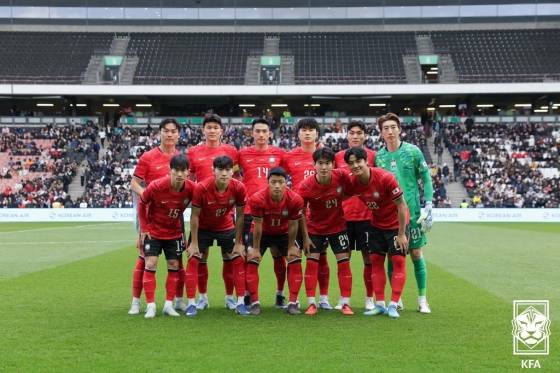 한국 축구대표팀의 선발 선수들. /사진=대한축구협회 제공