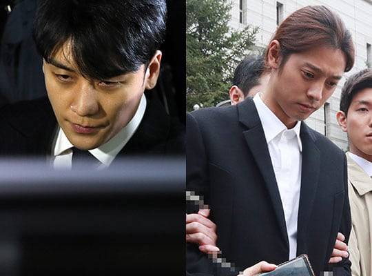 '버닝썬 게이트'의 중심에 선 승리(왼쪽)와 가수 정준영. /연합뉴스