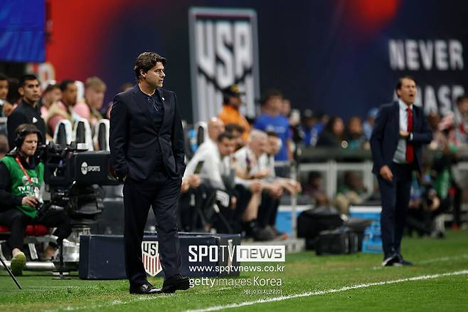 ▲ 3월 29일 미국 조지아주 애틀랜타의 메르세데스-벤츠 스타디움에서 열린 미국과 벨기에의 축구 A매치. 포체티노 감독의 미국은 벨기에에 2-5로 크게 패해 월드컵 준비 걱정을 안겼다.