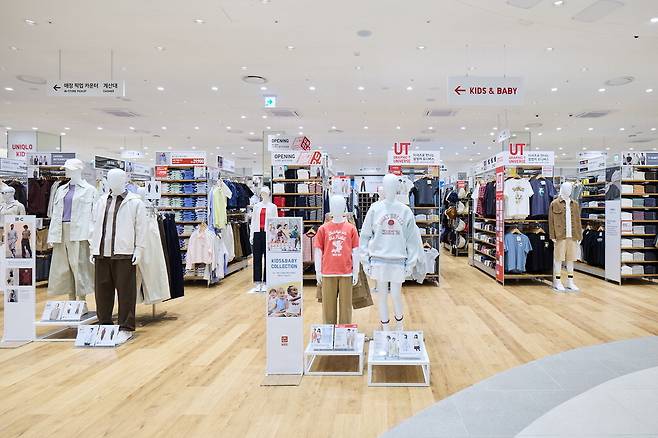 '유니클로 스타필드 빌리지 운정점' 매장 내부 모습. 유니클로