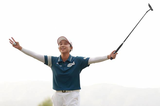 LPGA 투어 포드 챔피언십에서 타이틀 방어에 성공한 김효주. AFP연합뉴스