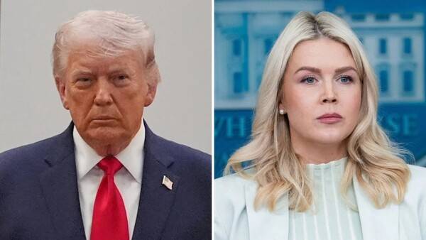 도널드 트럼프(왼쪽) 미국 대통령과 캐럴라인 레빗 백악관 대변인 (Alex Brandon – Pool via CNP / MEGA; ZUMAPRESS.com / MEGA)