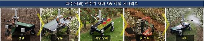 과수(사과)전주기 재배 5종 작업 시나리오./경북도 제공