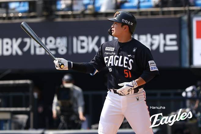 ▲ 손목 통증으로 5일 경기는 휴식을 취할 예정인 문현빈 ⓒ한화이글스