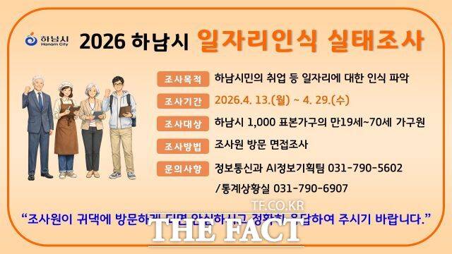 2026 일자리 인식 실태조사 실시 안내문. /하남시