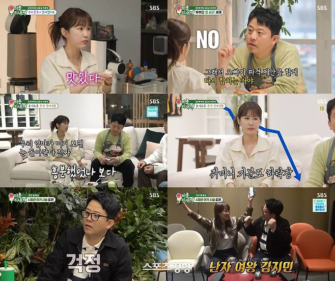 ‘미운우리새끼’에 출연한 김준호·김지민 부부. SBS 방송 화면