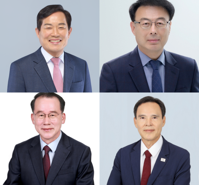 앞줄 왼쪽부터) 최유철, 이충원, 장근호, 이영훈 예비후보.