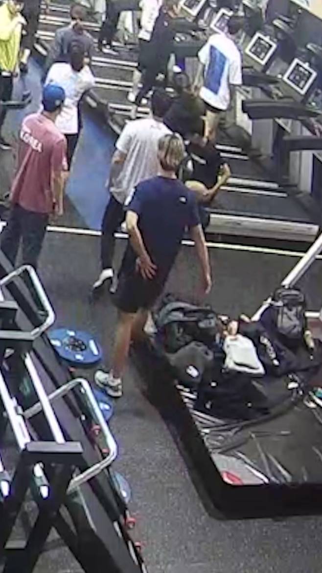 2019년 진천선수촌 대표팀 훈련 도중 황대헌.