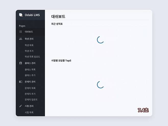 처음 진단을 시작할 당시의 대시보드 화면. 로딩에 부하가 생기며 고객의 외부 영업에도 차질을 빚는 상황이었다. ©다빈치
