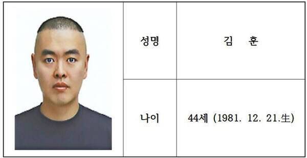남양주 스토킹 살해 혐의 김훈. 경기북부경찰청 제공