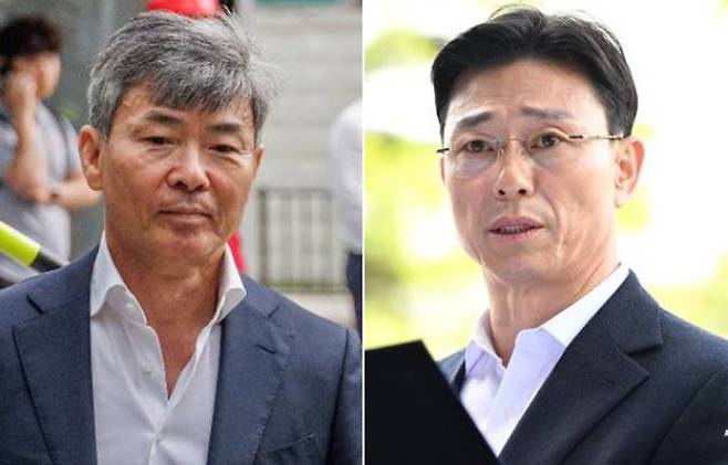 이종호 전 블랙펄인베스트 대표(왼쪽)·임성근 전 해병대 1사단장. 류영주 기자