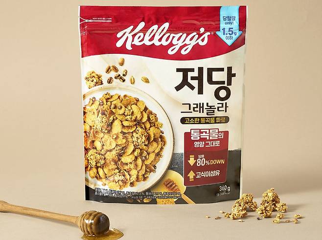 켈로그가 당은 줄이고 식이섬유는 채운 신제품 저당 그래놀라를 선보였다. 사진 켈로그