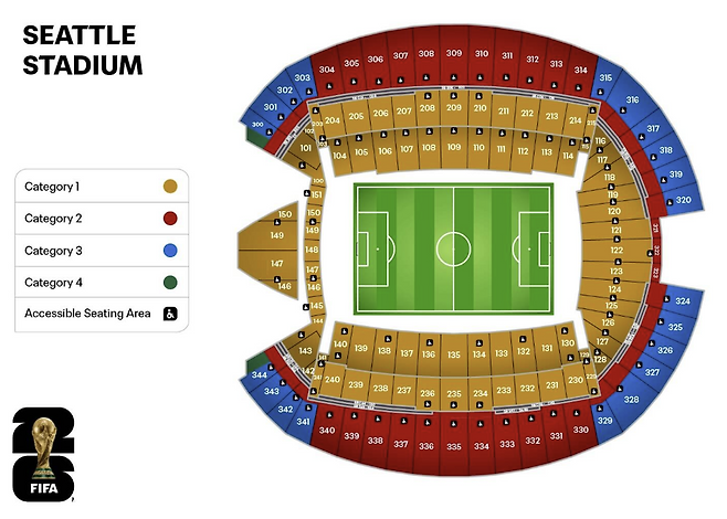 최초 시애틀 스타디움 티켓 가격 및 좌석 배치도. 디애슬레틱