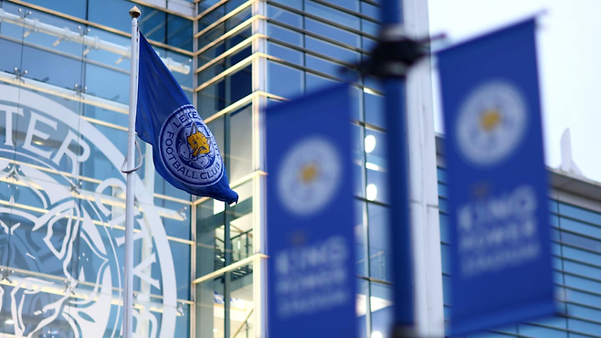 잉글랜드 챔피언십 레스터 시티 깃발이 바람에 나부끼고 있다. 게티이미지코리아