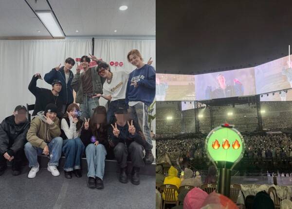 9일 고양시에서 열린 방탄소년단 콘서트를 찾은 배우 이성경과 김민재(왼쪽), 가수 최예나 ⓒ김민재 SNS. 최예나 SNS