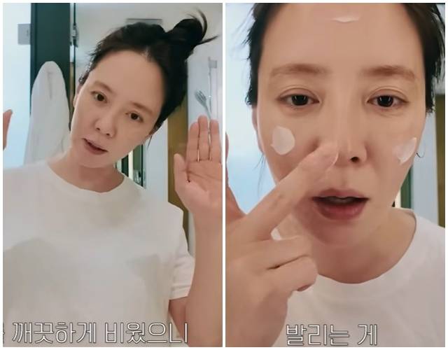 배우 송지효가 꾸밈없는 민낯을 공개해 시선을 사로잡았다. / 사진 = 송지효 유튜브