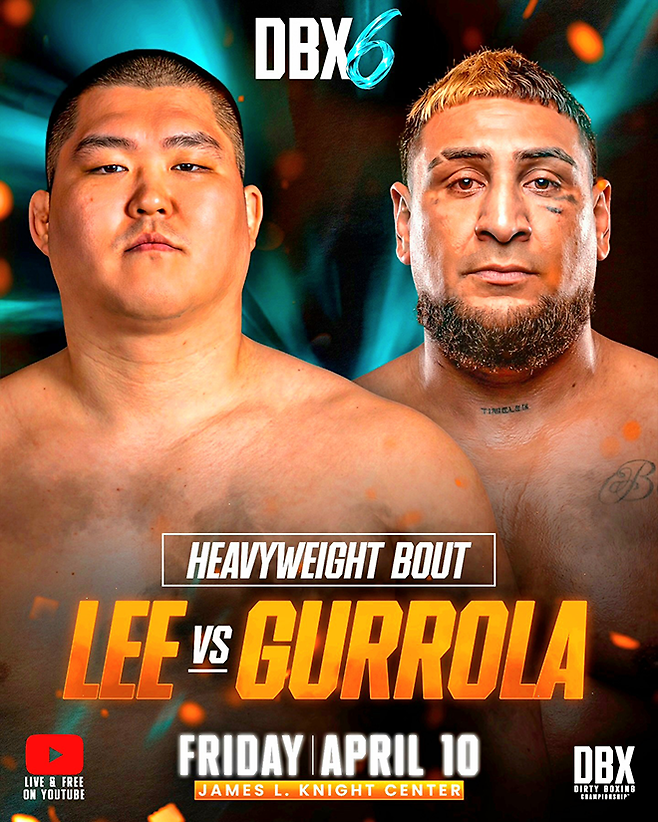 Korean Top Team 이승준이 2026년 4월 미국 플로리다주 마이애미의 나이트 센터 콤플렉스 DBX 6에서 스티브 거롤러와 3분×3라운드 헤비급 원정경기를 치른다. 사진=Dirty Boxing Championship