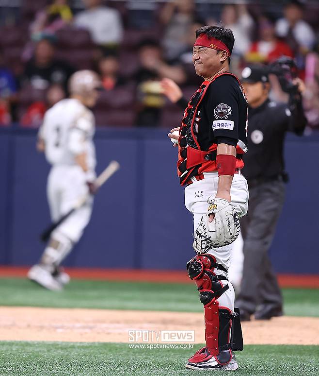 ▲ 갑작스러운 어깨 통증으로 10일 경기 결장이 예고된 김태군 ⓒ곽혜미 기자