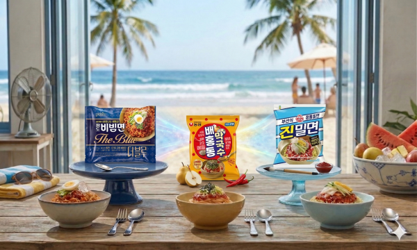 팔도·농심·오뚜기가 여름을 앞두고 비빔면 신제품을 선보이며 수요 선점에 나섰다./사진=제미나이