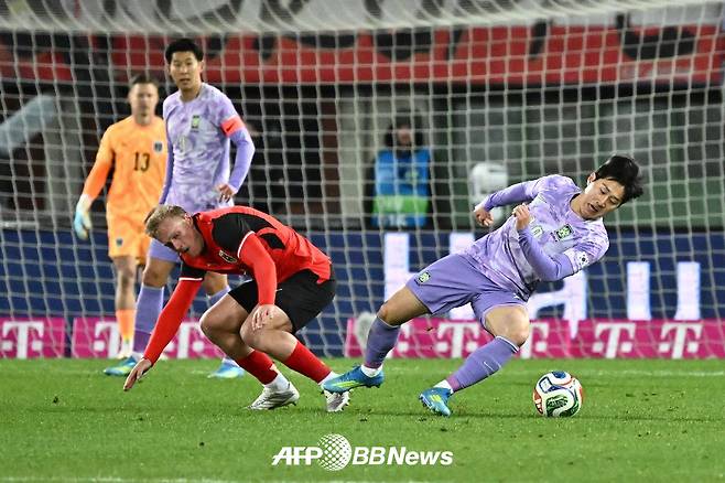 지난 1일 오스트리아와의 평가전 모습. /AFPBBNews=뉴스1