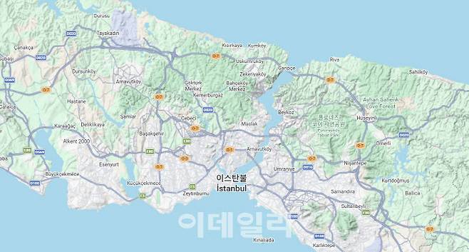 튀르키예 보스포루스 해협 지도. (사진=구글 지도)