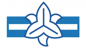 경북여고 교표. 청색 바탕의 흰선, 백합꽃으로 구성돼 꺠끗함·희망·정직함·지혜·의지를 상징한다.