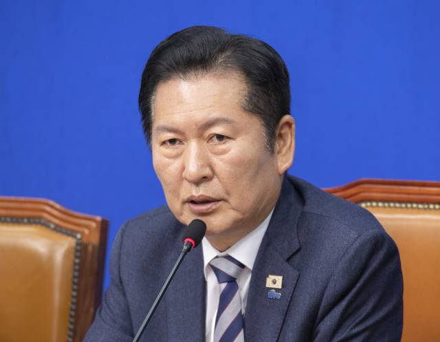 ▲더불어민주당 정청래 대표가 13일 국회에서 열린 최고위원회의에서 발언하고 있다. ⓒ연합뉴스