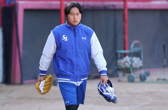 지난 7일 광주 KIA전을 앞두고 훈련을 하고 있는 좌완 이승현의 모습. /사진=삼성 라이온즈