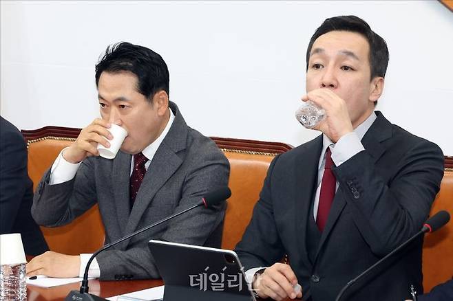 국민의힘 장동혁 대표와 김민수 최고위원. ⓒ데일리안 홍금표 기자