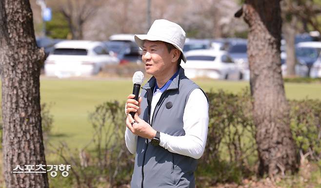 13일 2026 축구인 골프대회에 참석한 정몽규 대한축구협회장. 용인|문재원 기자