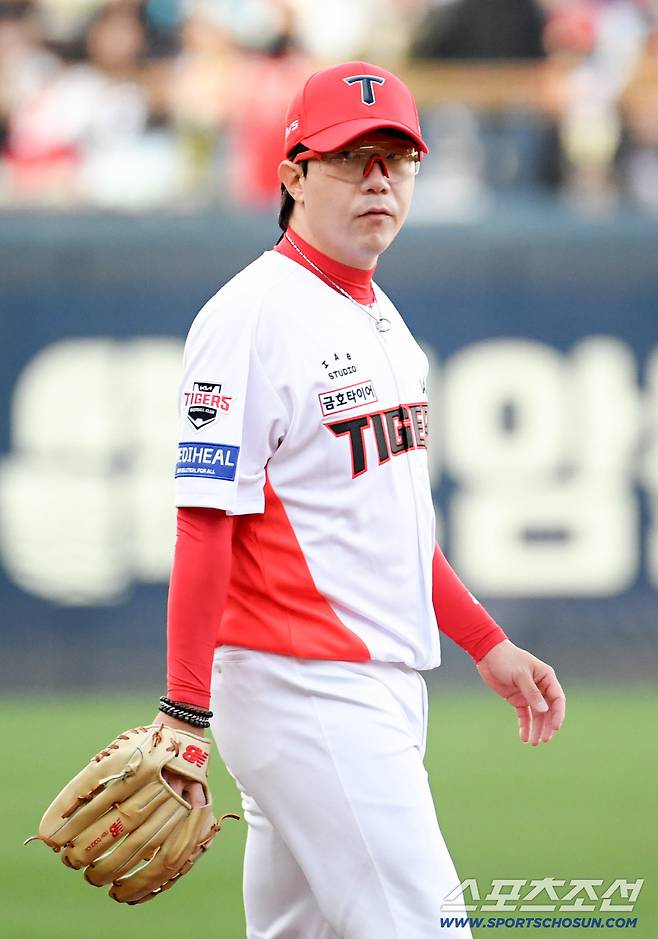 7일 광주 기아챔피언스필드에서 열린 KIA와 삼성의 경기. KIA 양현종이 숨을 고르고 있다. 광주=박재만 기자 pjm@sportschosun.com/2026.04.07/