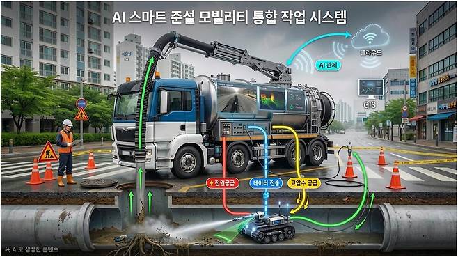 AI스마트 준설 모빌리티 통합 작업 시스템(AI_생성콘텐츠) 인포그래픽. /경북도 제공