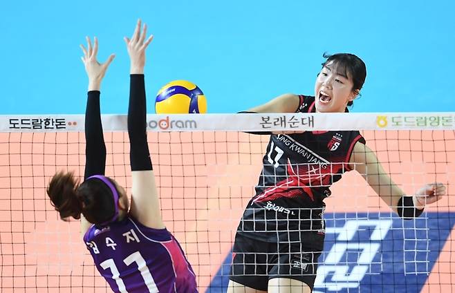 흥국생명전에서의 정호영. 스포츠서울 DB.