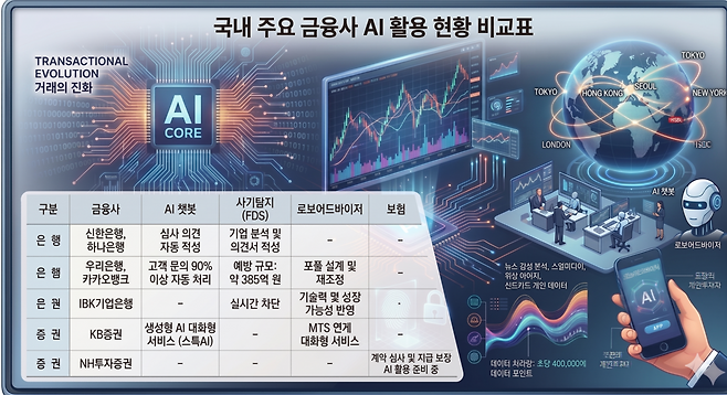 국내 주요 금융사 AI 활용 현황 비교표. /서용운 제공