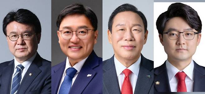 사진 좌측부터 황운하 국회의원(조국혁신당), 조상호 후보(민주당), 최민호 후보(국민의힘), 하헌휘 후보(개혁신당). (사진=선관위 제공)